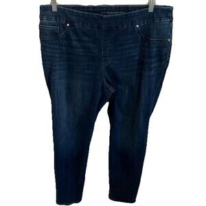 Chicos Jeans 38” Waist Blue Pull On Leggings Ankle Minimalist 5 Pocket